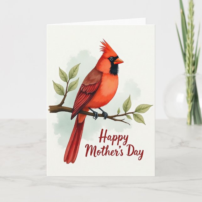 Watercolor Bird Mothers Day Card (Front)