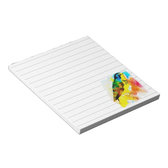 watercolor bird notepad (Angled)