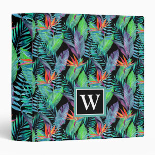 Watercolor Bird Of Paradise Add Your Initial Binder