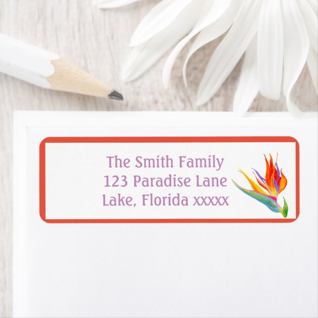 Watercolor Bird of Paradise Address Labels (Insitu)