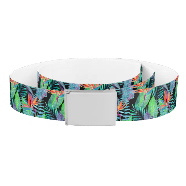 Watercolor Bird Of Paradise Belt | Zazzle