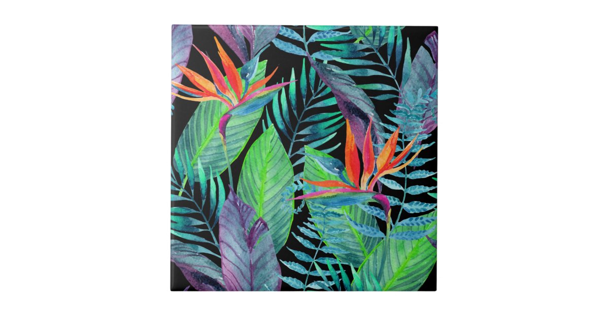 Watercolor Bird Of Paradise Ceramic Tile | Zazzle
