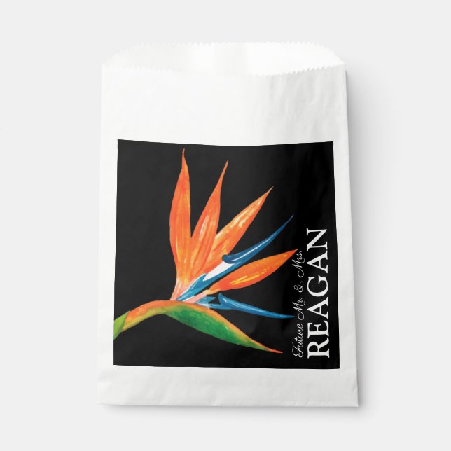 Watercolor Bird of Paradise Custom Favor Bag (Front)