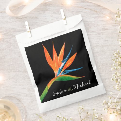 Watercolor Bird of Paradise Favor Bag