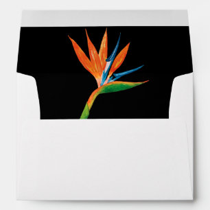 Watercolor Bird of Paradise Lined Envelope