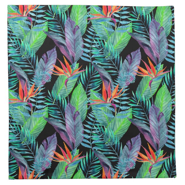 Watercolor Bird Of Paradise Napkin (Front)
