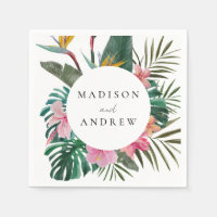 Watercolor Bird of Paradise Wreath Wedding