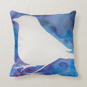 Watercolor Bird Pillow