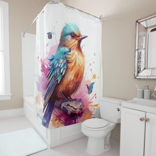 watercolor bird Shower Curtain