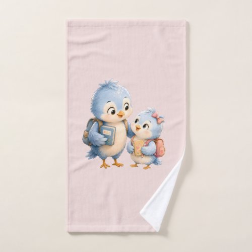 Watercolor Bird Siblings Baby Wash Cloth