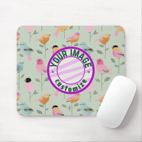 Watercolor Bird Singers Mouse Pad