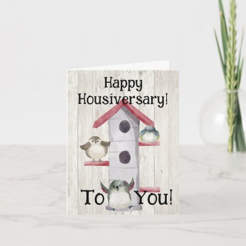 Watercolor Birdhouse Happy House Anniversary Card
