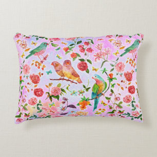 Watercolor Birds Accent Pillow