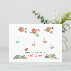 Watercolor Birds Delivering Mail Card Shower