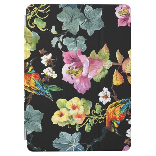 Watercolor Birds Flowers Colorful Seamless iPad Air Cover