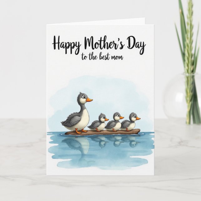 Watercolor Birds Mothers Day Card (Front)