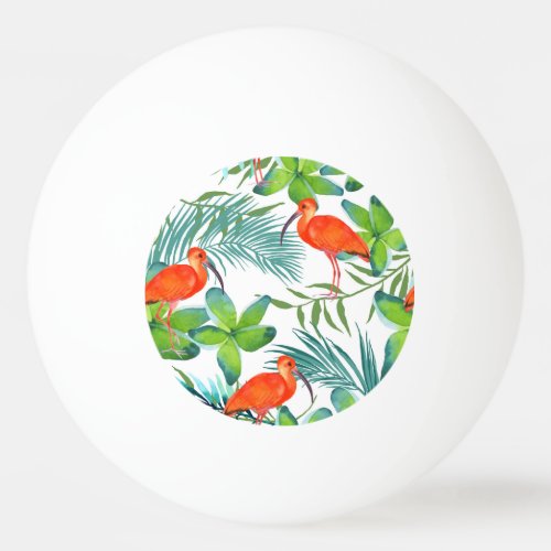 Watercolor birds vintage seamless pattern ping pong ball