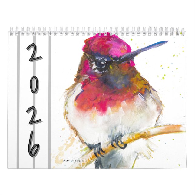 Watercolor Birds Wall Calendar 2026 (Cover)