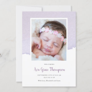 Watercolor Birth Announcement
