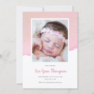 Watercolor Birth Announcement