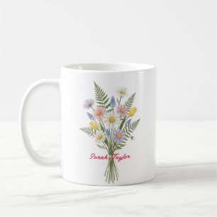 Watercolor Birth Flower Daisy Personalized Mug