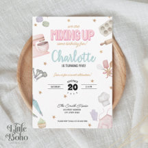 Watercolor Birthday Baking Invitation