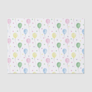 Watercolor Birthday Balloons & Confetti Tissue Paper