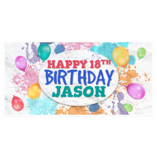Watercolor Birthday Banner Party Decor Any Age