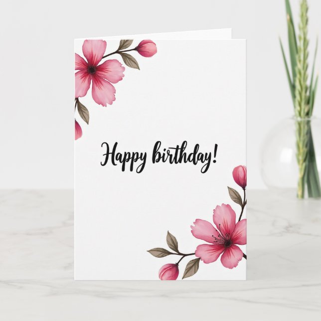 Watercolor Birthday Bloom Card (Front)