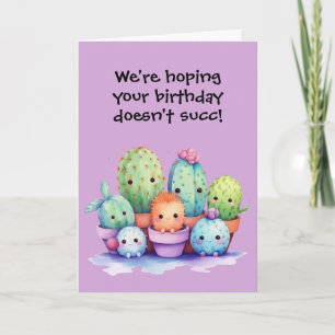 Watercolor Birthday Cactus From Group Card