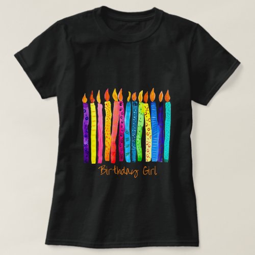 Watercolor birthday candles T_Shirt