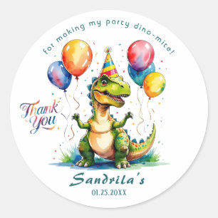 Watercolor BIRTHDAY Dinosaur Sticker 