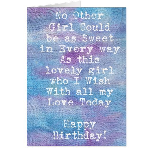 Watercolor Birthday Girl Cards (Front)