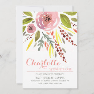 Watercolor Birthday Invitation