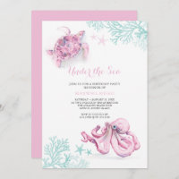 Watercolor Birthday Invitation Under The Sea