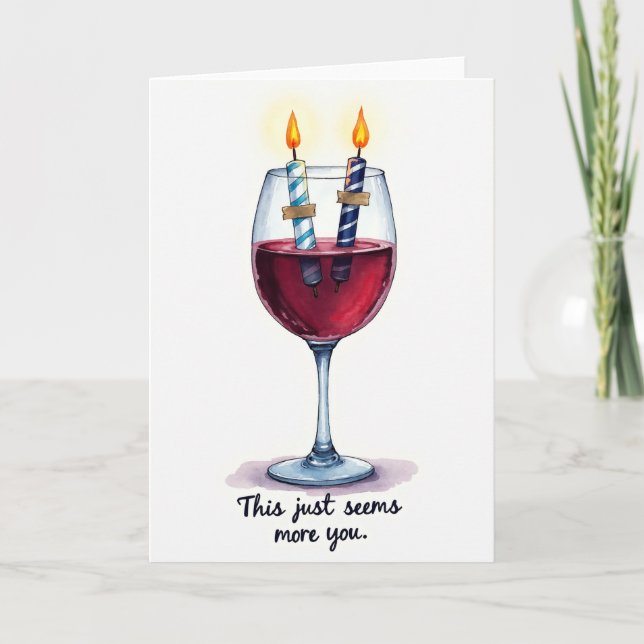 Watercolor Birthday Wine Card (Front)