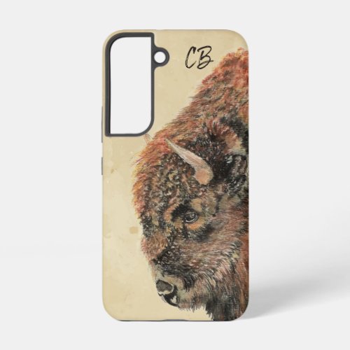 Watercolor Bison Buffalo Animal Nature Wildlife  Samsung Galaxy S22 Case