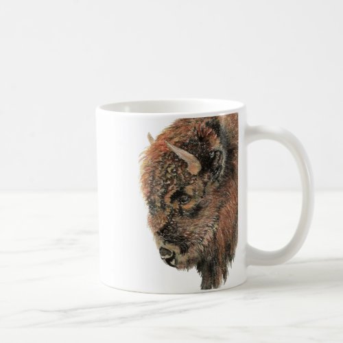 Watercolor Bison Buffalo Wildlife Animal Nature Coffee Mug