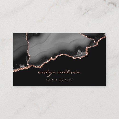 watercolor black agate business card