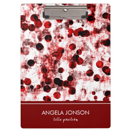 Watercolor Black And Red Dots Clipboard