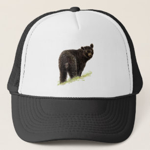 Watercolor Black Bear Animal Art Nature Wildlife Trucker Hat