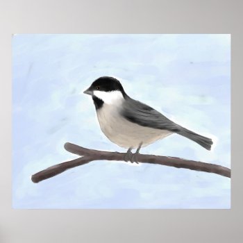 Watercolor Black-capped Chickadee Poster Print by sfcount at Zazzle