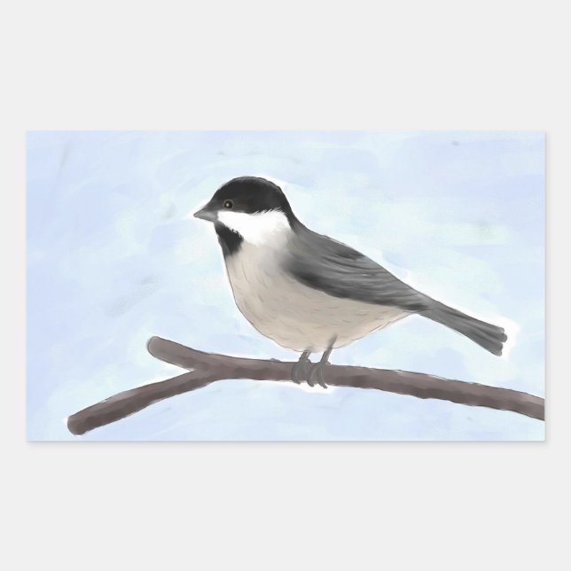 Watercolor Black-capped Chickadee Stickers (Front)