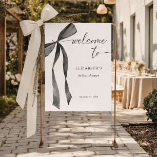 Watercolor Black Coquette Bow Bridal Shower Foam Board