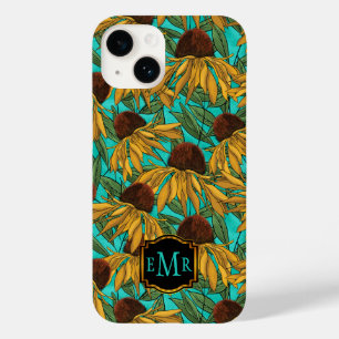 Watercolor Black Eyed Susans Floral Monogram Case-Mate iPhone 14 Case