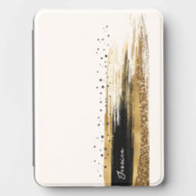 Watercolor Black Gold Glitter Metallic