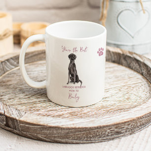 Watercolor Black Labrador Retriever Dog Mom Photo Coffee Mug