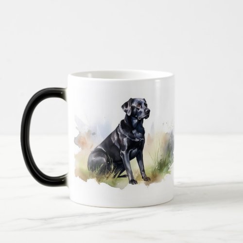 Watercolor Black Labrador Retriever Magic Mug