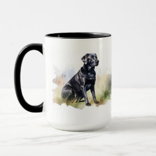 Watercolor Black Labrador Retriever Mug
