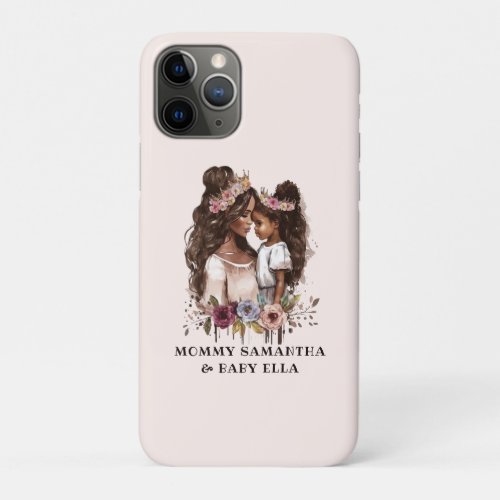 Watercolor Black Mom and Daughter 1 iPhone 11 Pro Case